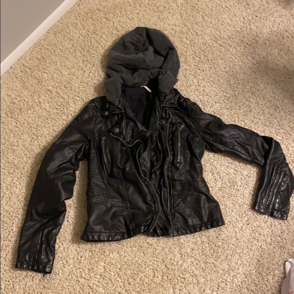 Black leather jacket from Free People
